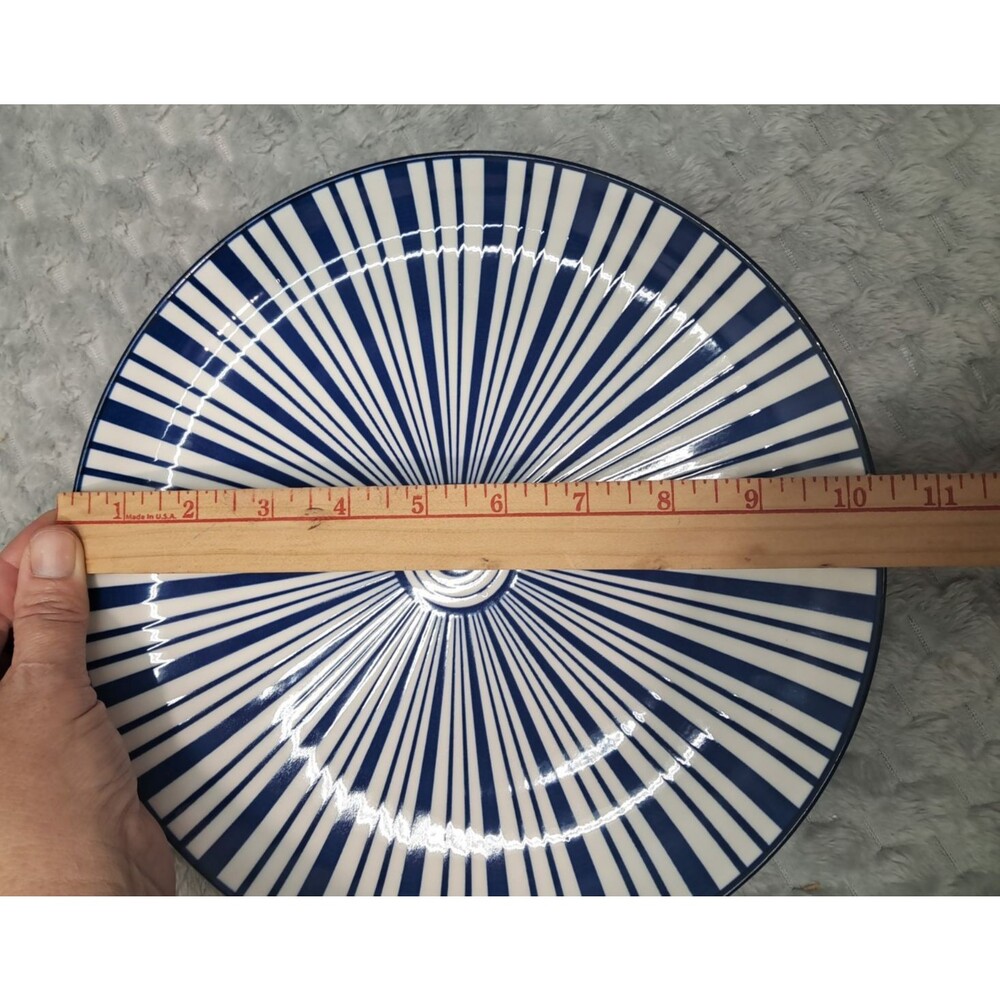 Set 4 Selamica Porcelain Dinner Plates Large 10.5" Dinnerware Ceramic Geometric - Picture 16 of 16